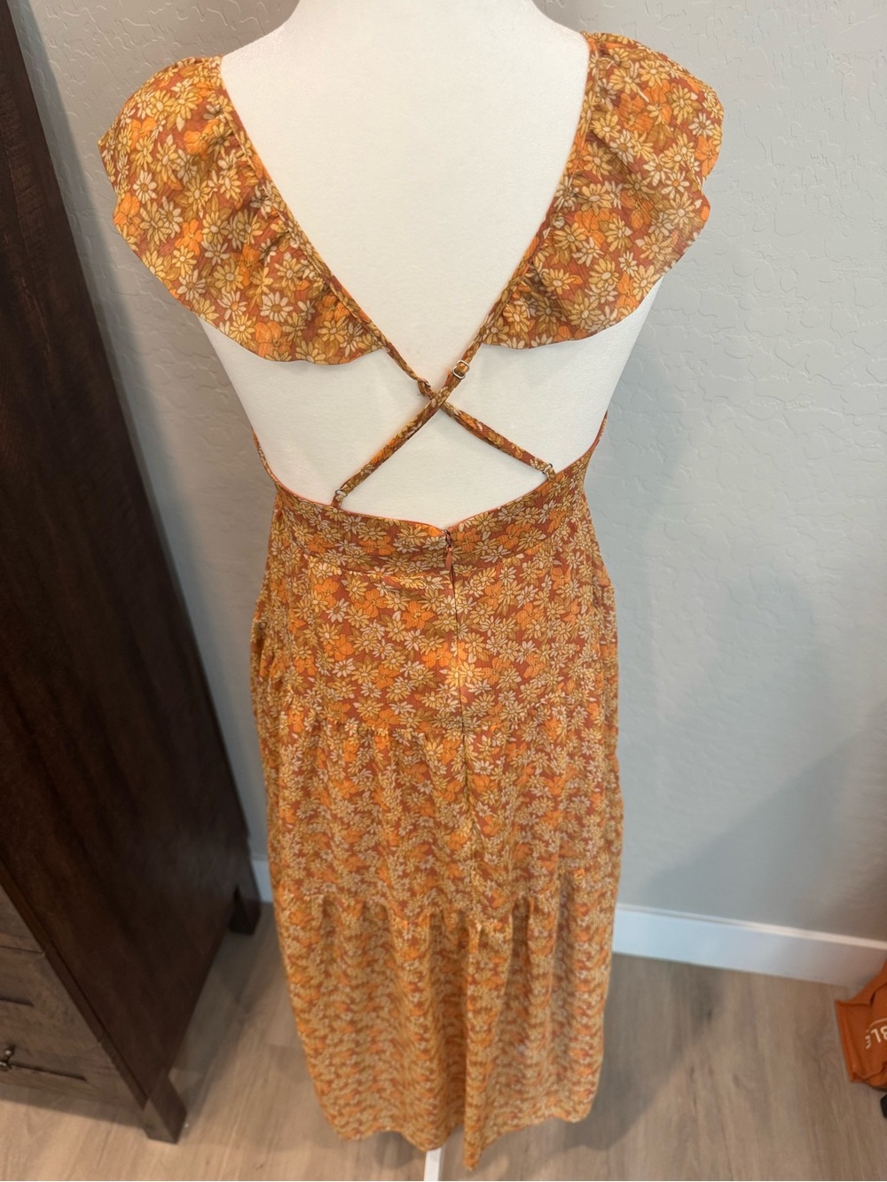 Madewell Rust Floral Tiered Maxi Dress - Picture 3 of 5